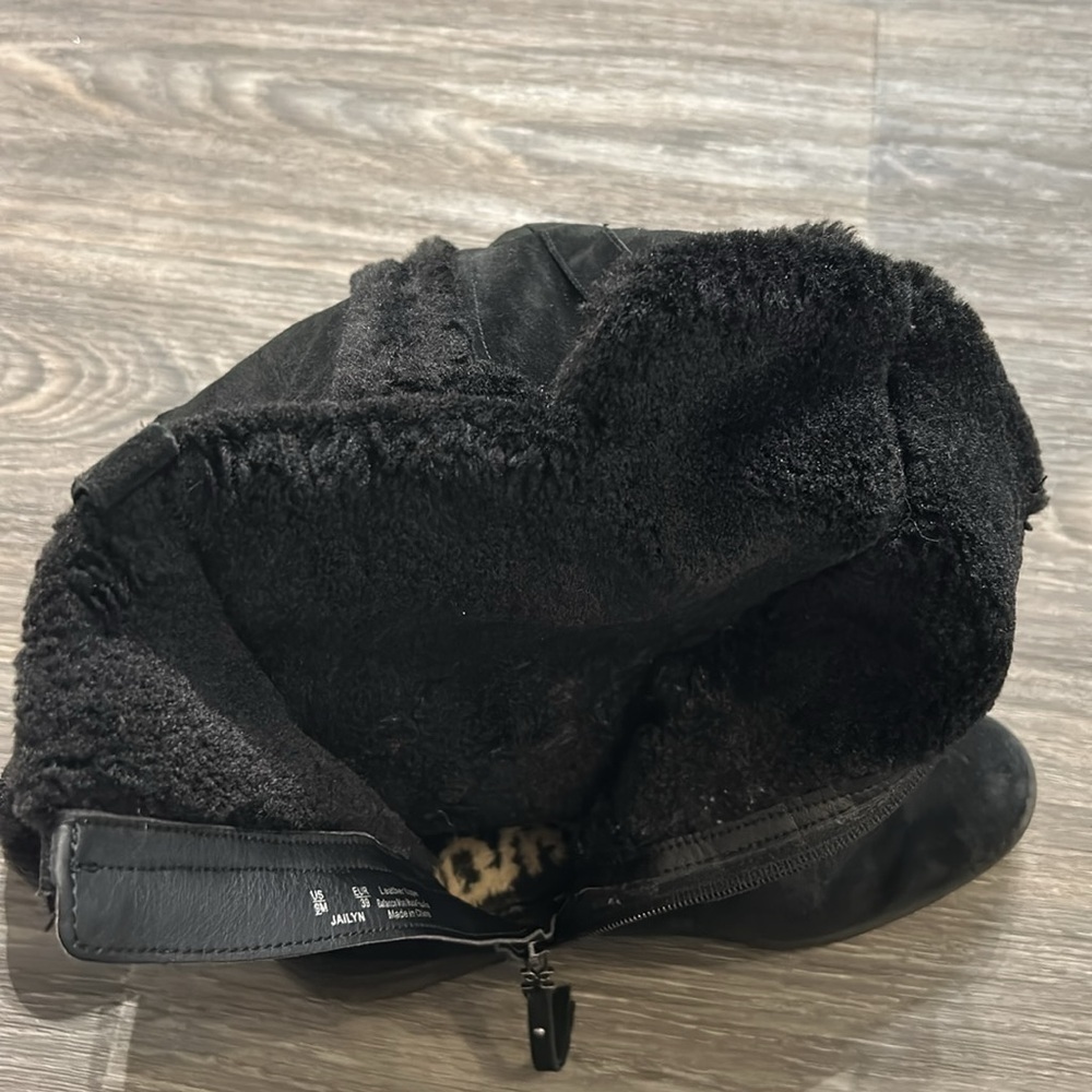 Sam Edelman Jailyn Suede Winter Boots Size 9 Faux Fur-Lined Black Zip-Up Snow - Picture 14 of 15